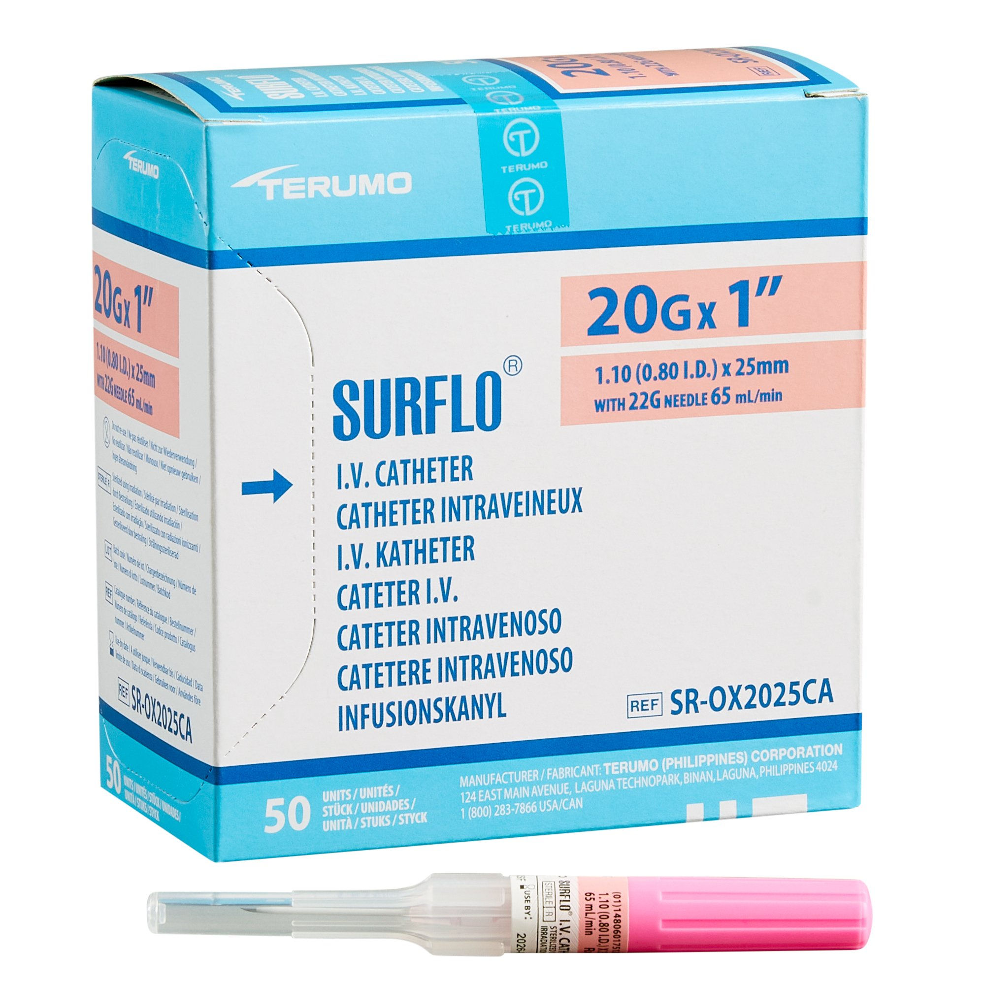 CATHETER, IV TW 20GX1" (50/BX)