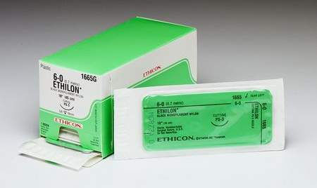 SUTURE, ETHILON BLK MONO 8-0 5"V130-3 (12/BX)