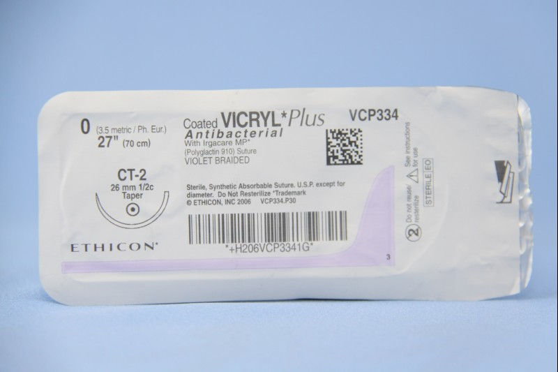 SUTURE, VICRYL+ ANTIBAC VIO 0 27" CT-2 (36/BX)