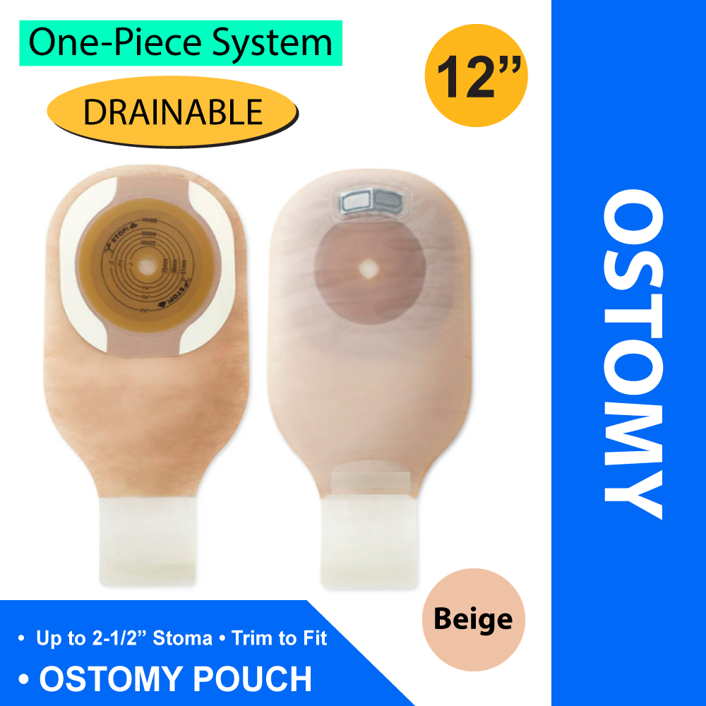 POUCH, OSTOMY PREMIER LOCK-N ROLL DRN CNVX BGE (10/BX)