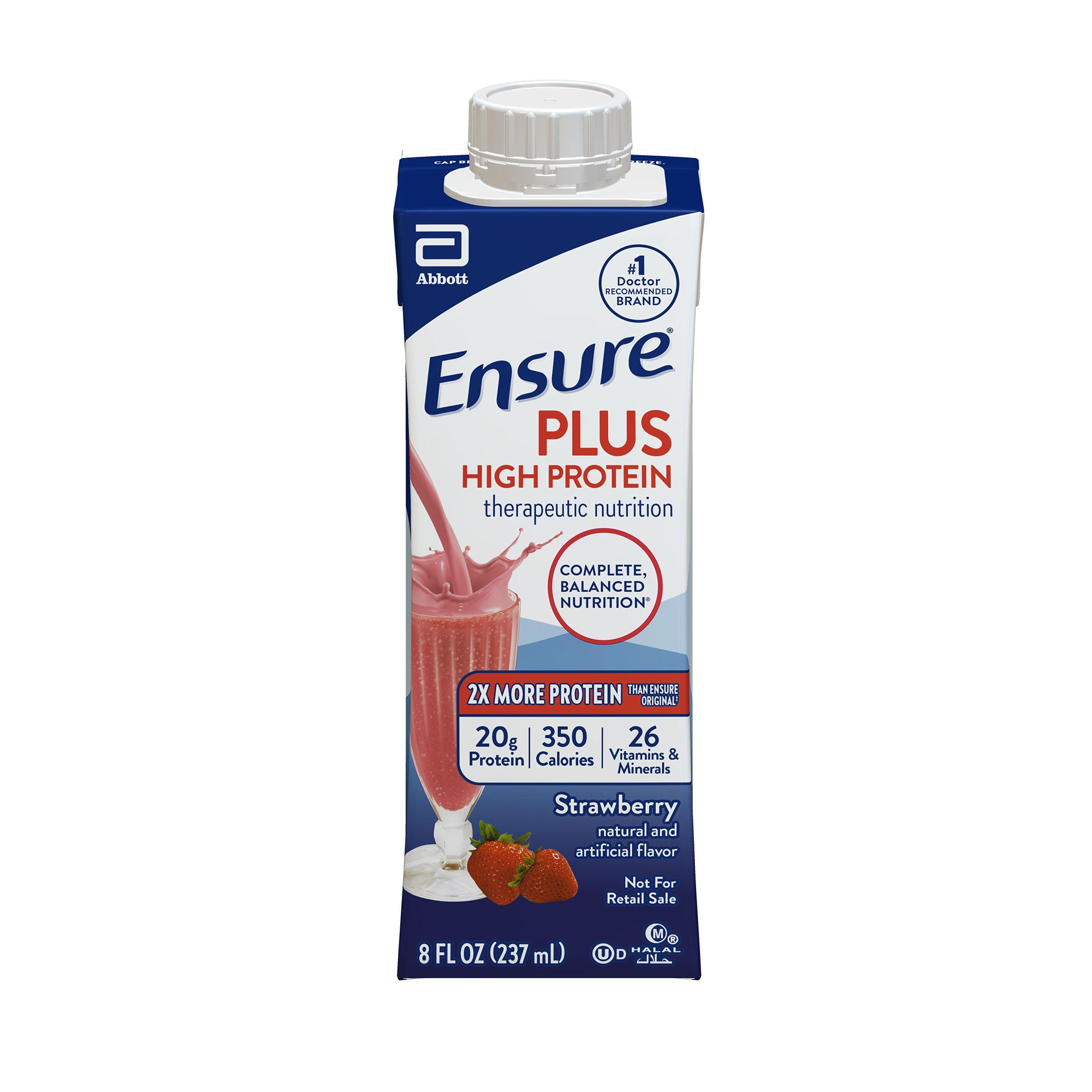ENSURE PLUS, HIGH PROTEIN STRWBRY 8OZ (24/CS)