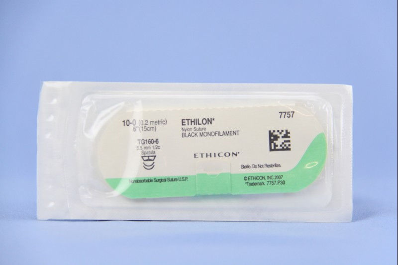 SUTURE, ETHILON BLK MONO 10-0 TG160-6 (12/BX)