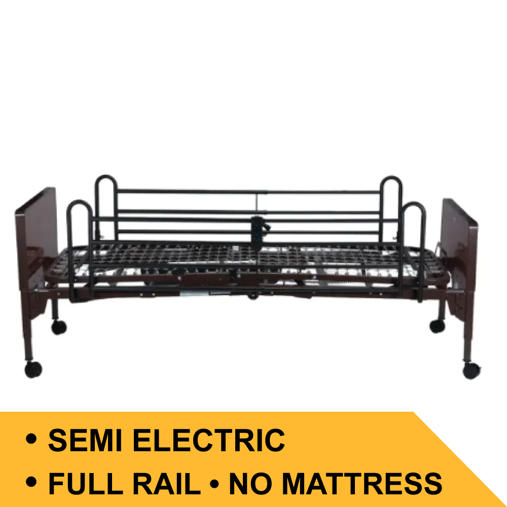 SEMI ELECTRIC HOMECARE BED W/ FULL RAIL