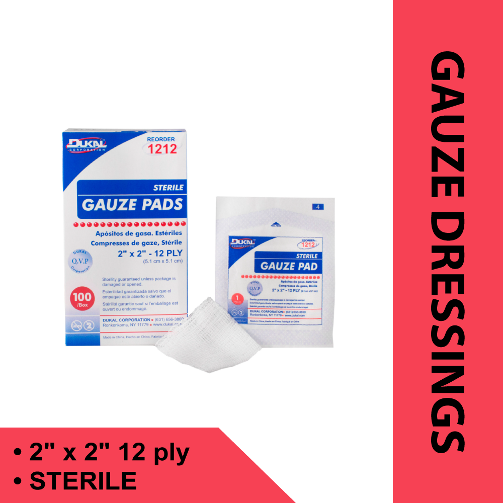 DK GZ PAD 2"X2" 12PLY ST 1/PK