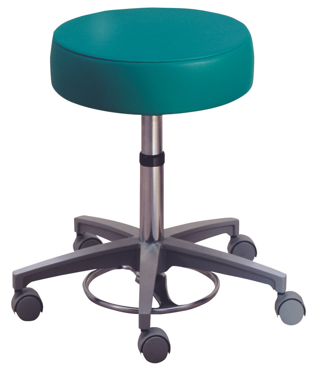 STOOL, EXAM PNEU W/BCKREST BLK
