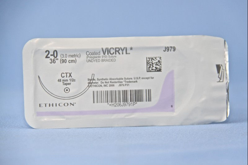 SUTURE, VICRYL UD BR CT 2-0 3 6" CTX (36/BX)