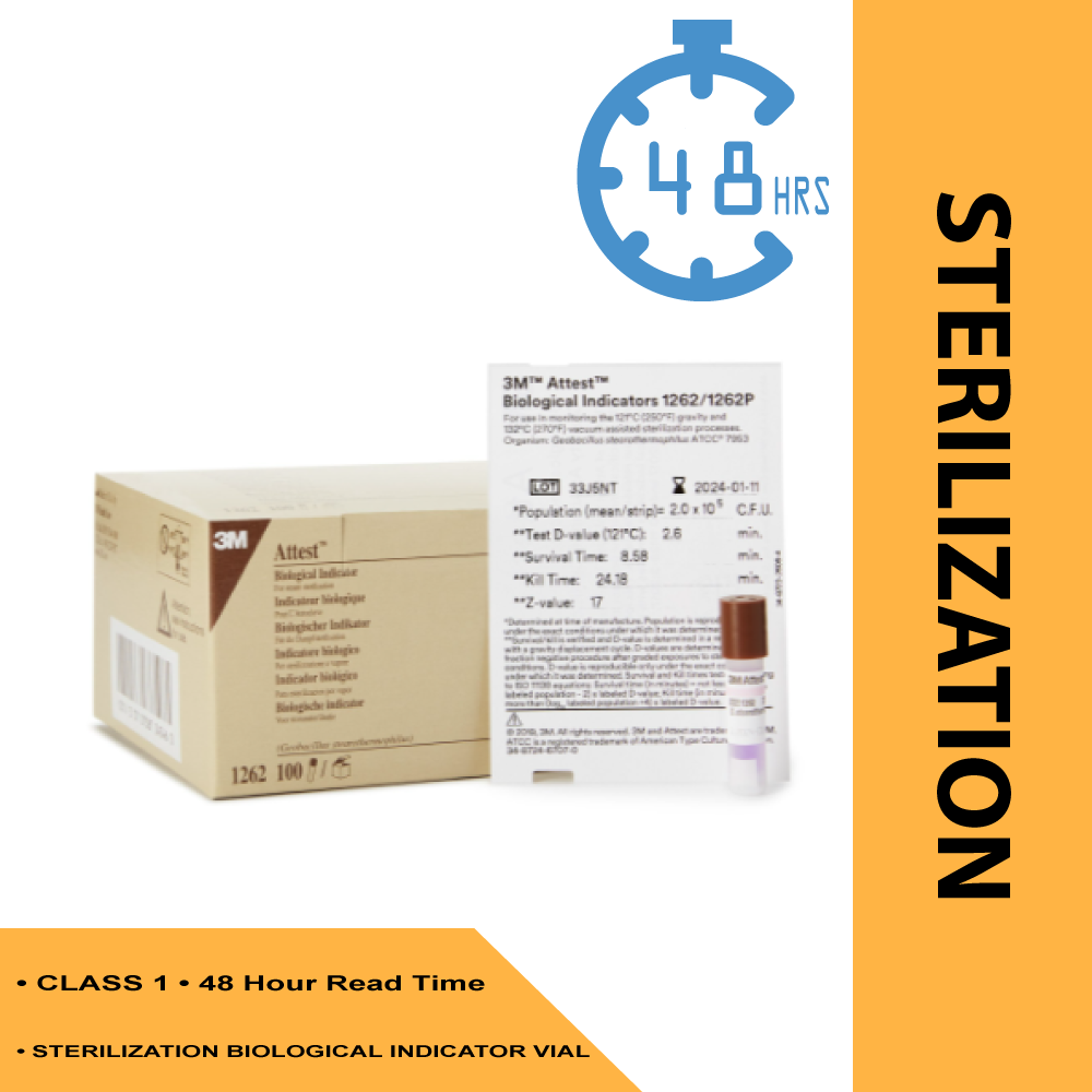 INDICATOR, BIOLOGICAL STEAM ATTEST (100/BX) 3M