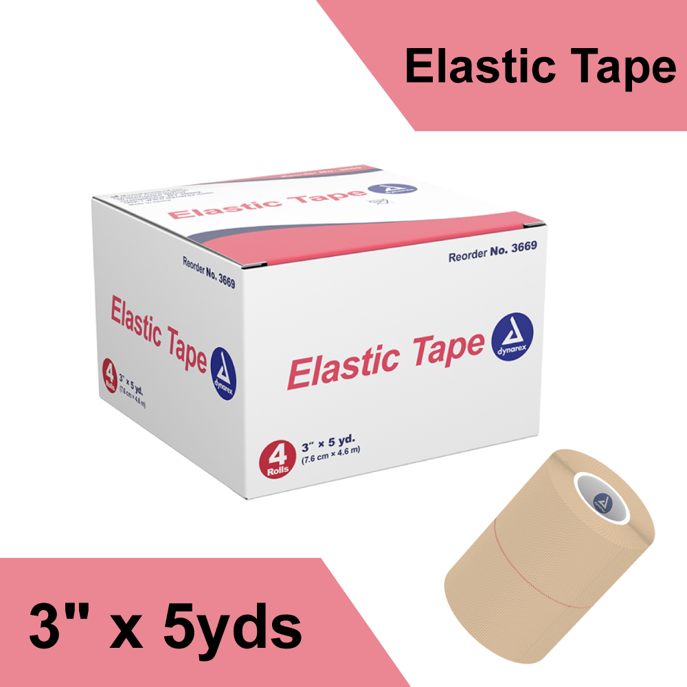 ELASTIC TAPE, 3" X 5 YD, 12/4/CS