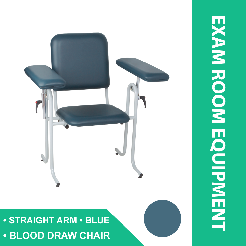 BLOOD DRAW CHAIR BLUE STRAIGHT