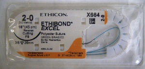 SUTURE, ETHBND X GRN BR 2-0 1 8" FS (36/BX)