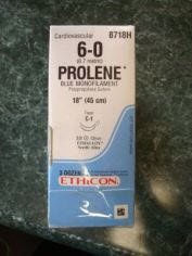 SUTURE, PROLENE BLU MONO 6-0 18" C-1 (36/BX)