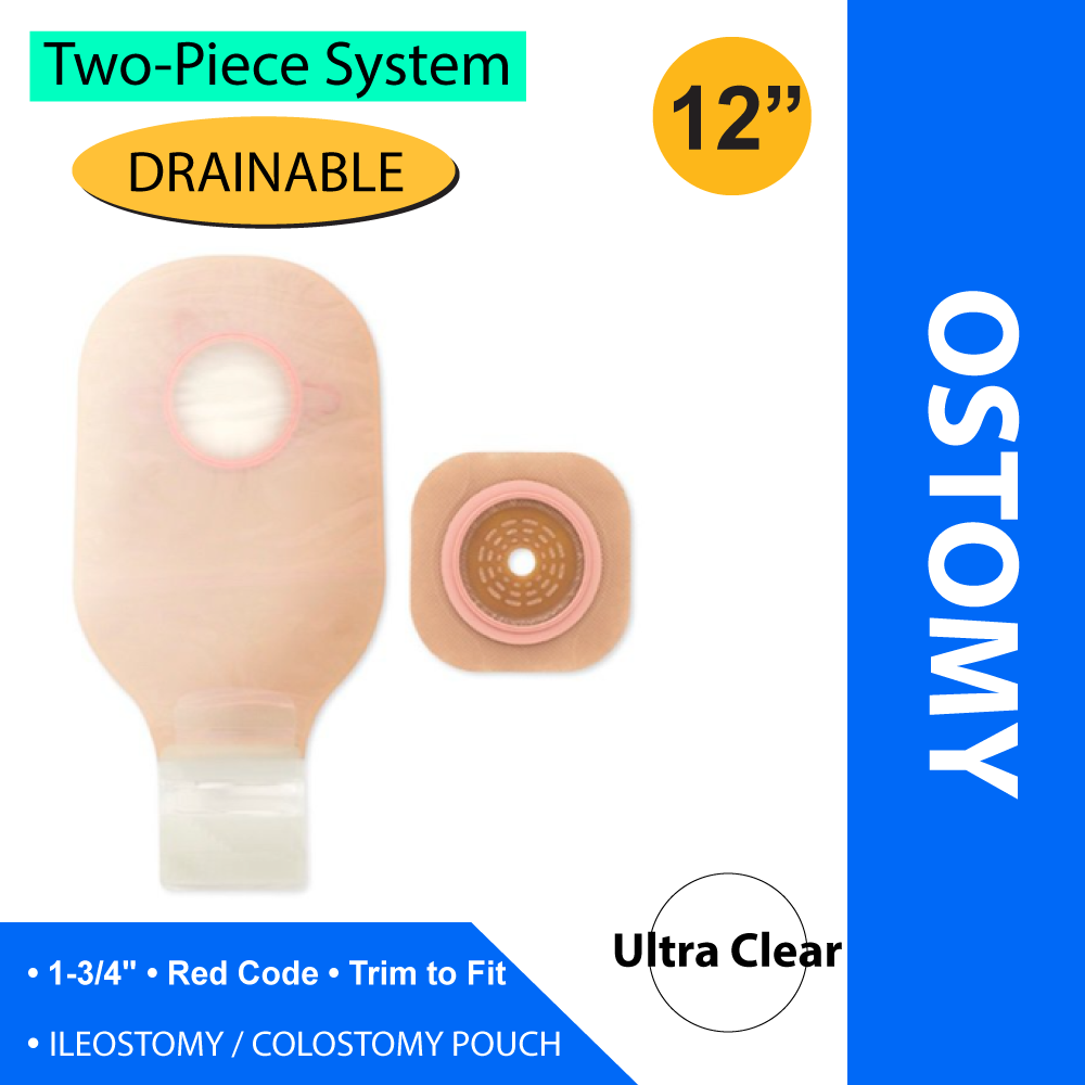 OSTOMY KIT, DRAIN 2PC CUT-TO-FIT N/S 1 3/4" (5/BX)