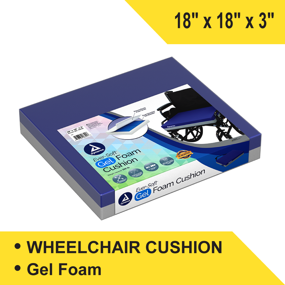 EVER-SOFT GEL FOAM CUSHION, 18" X 18" X 3", 1PC/BX