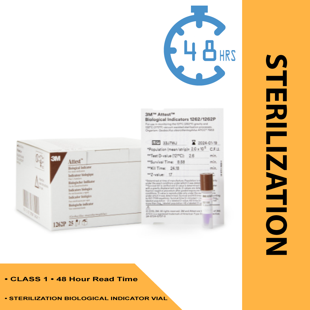 INDICATOR, BIOLOGICAL STEAM ATTEST (25/BX) 3M