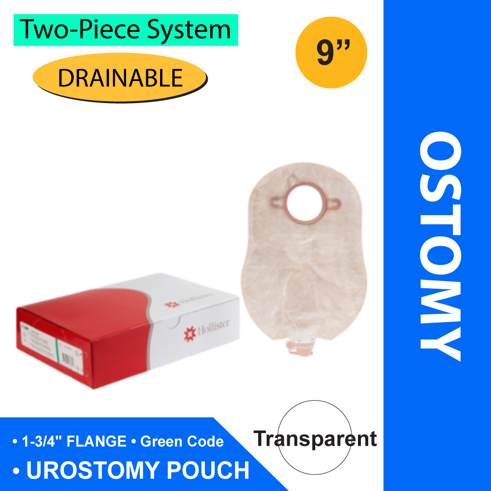 POUCH, URO OST NEW IMAGE 2PC 9" 1 3/4" FLANGE (10/BX)