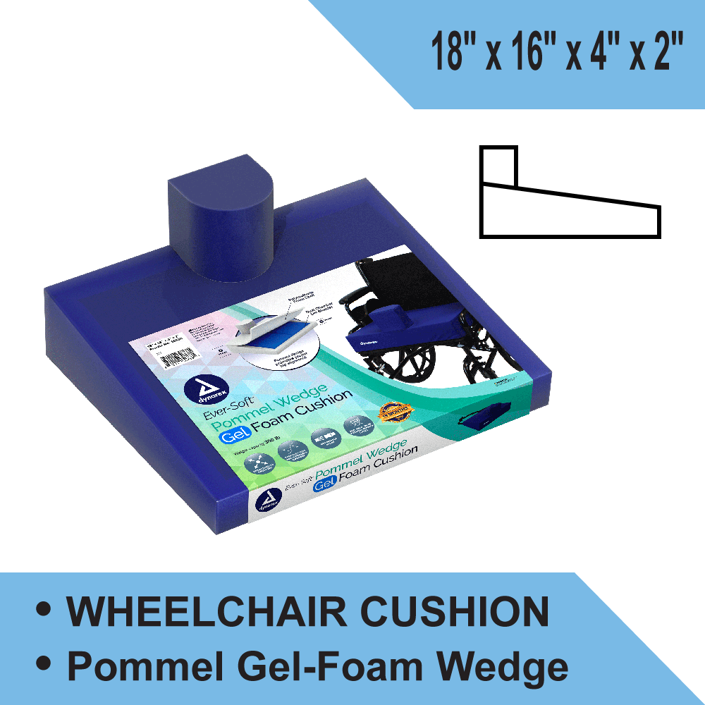 POMMEL GEL-FOAM WEDGE CUSHION, 18" X 16" X 4" X 2", 1PC/BX