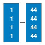 TAPE, SHEET IDENTIFICATION INSTR BLU WHT NUMBERS 1-44