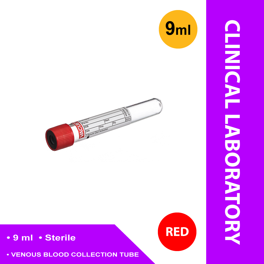 TUBE, BLD COL CLOT RED/BLK 9MLPET VACUETTE (50/PK 24PK/CS)
