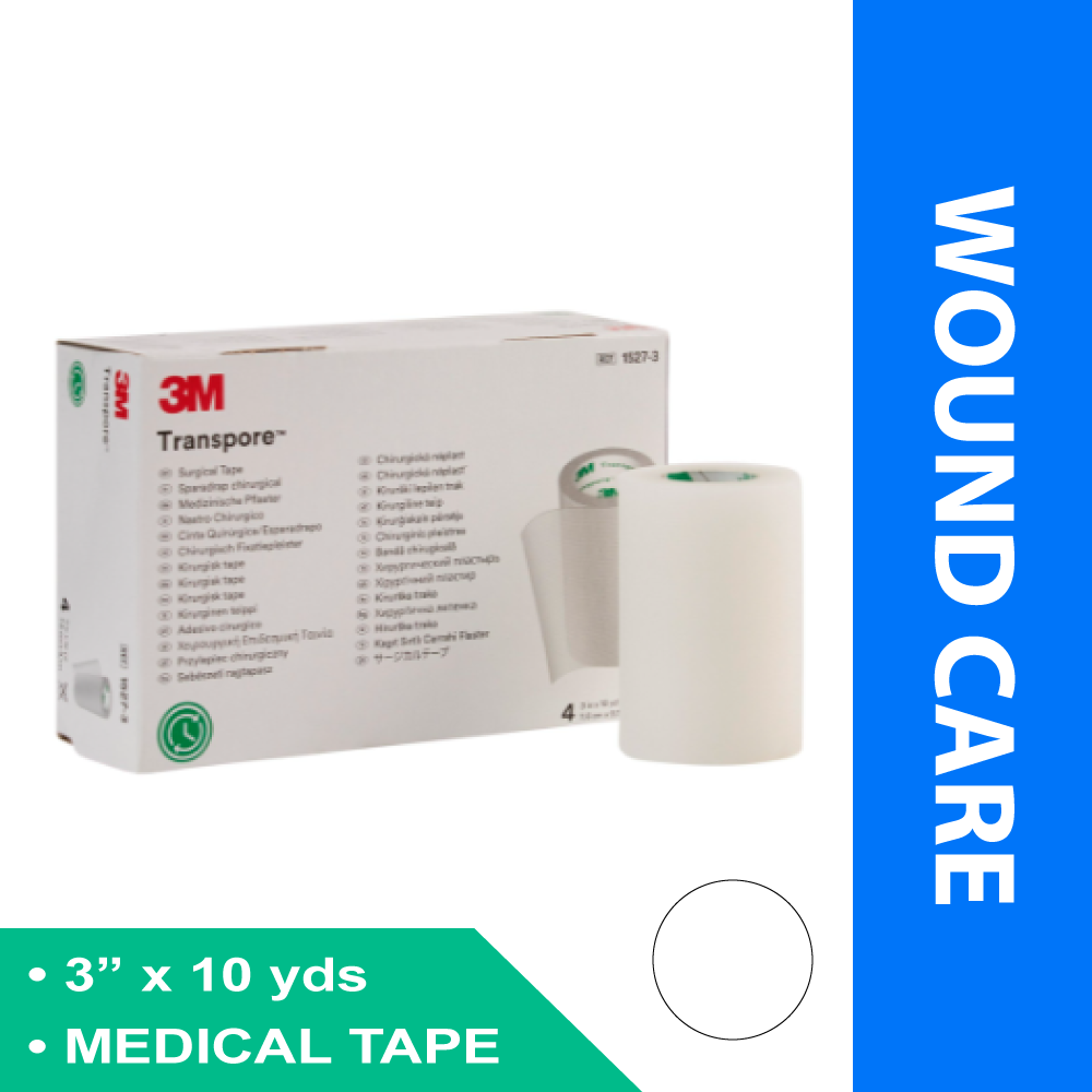 MEDICAL TAPE 3M™ TRANSPORE™ TRANSPARENT 3 INCH X 10 YARD PLASTIC NONSTERILE