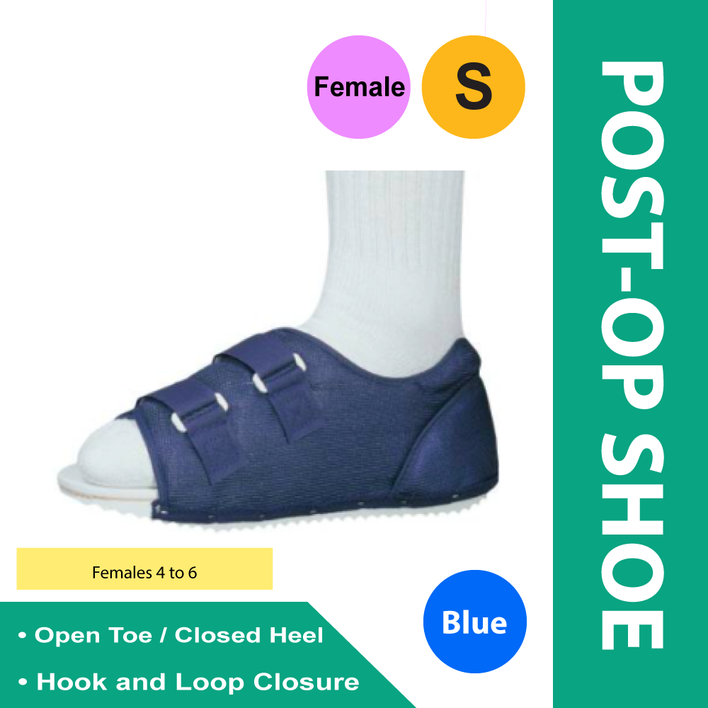 SHOE, POST-OP VELCRO OPEN-TOE FML SM