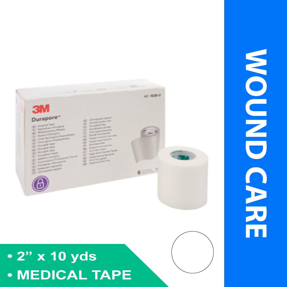 MEDICAL TAPE 3M™ DURAPORE™ WHITE 2 INCH X 10 YARD SILK-LIKE CLOTH NONSTERILE