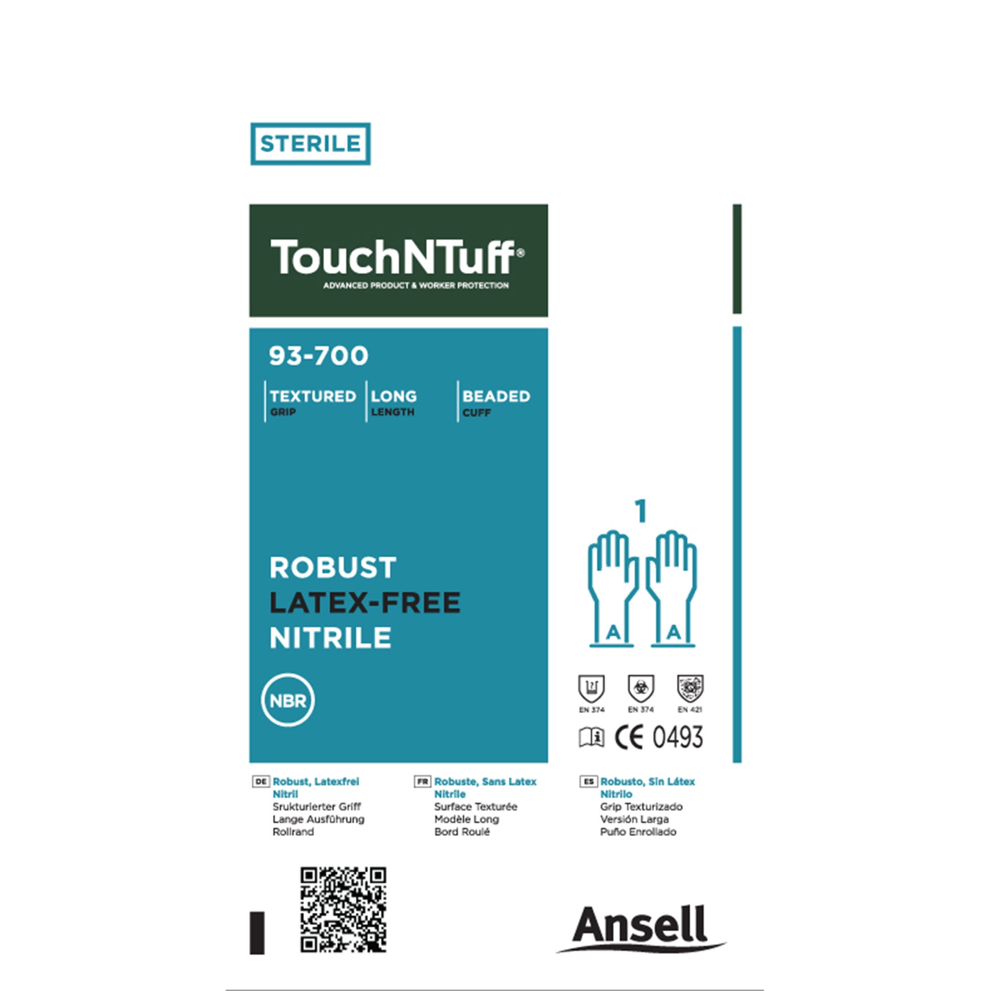 GLOVE, CLEANROOM TOUCHNTUFF NITRL DISP STR SZ7.5-8 (200PR/CS