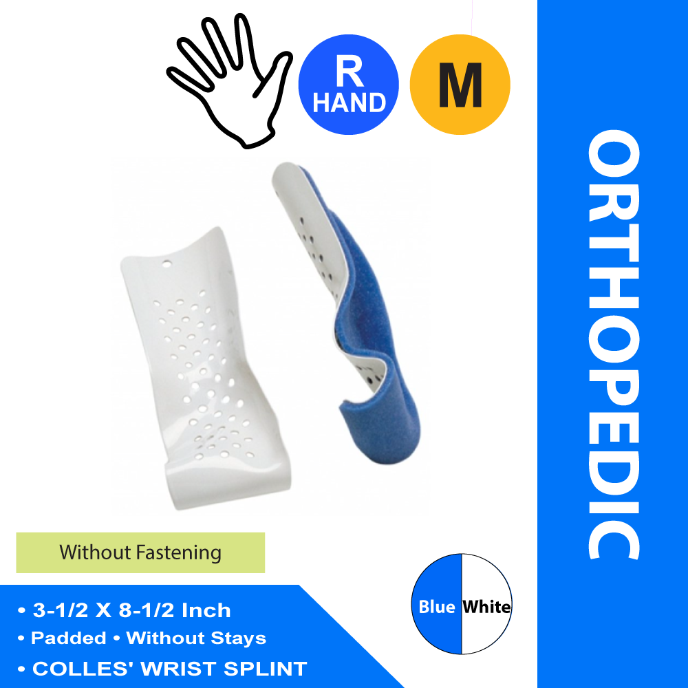 WRIST/FOREARM SPLINT, COLLES PADDED RT MED
