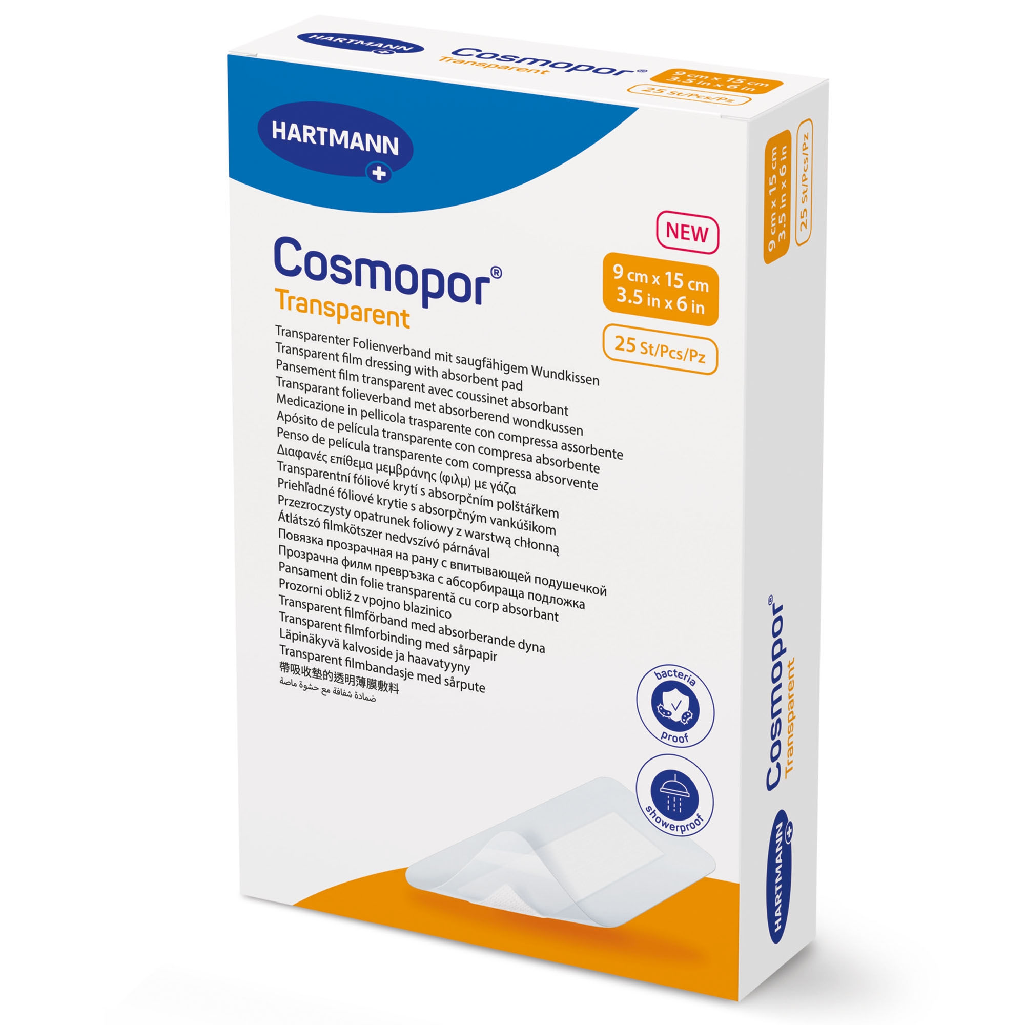 DRESSING, FILM COSMOPOR TRANS P25 9"X15CM (25/BX10BX/CS)