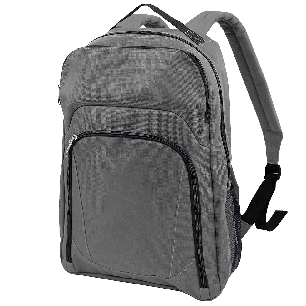 Thumbnail: 600D Polyester Stylish Multi-Pocket Backpack - Gray