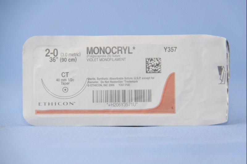 SUTURE, MONCRYL VIO MONO 2-0 36" CT (36/BX)