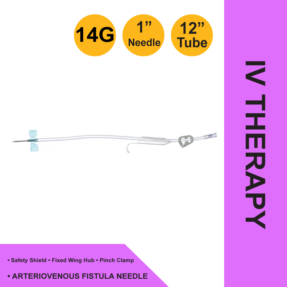 NEEDLE, FISTULA AV MASTERGUARDTWIN PK BULK 14GX1" (250/CS)