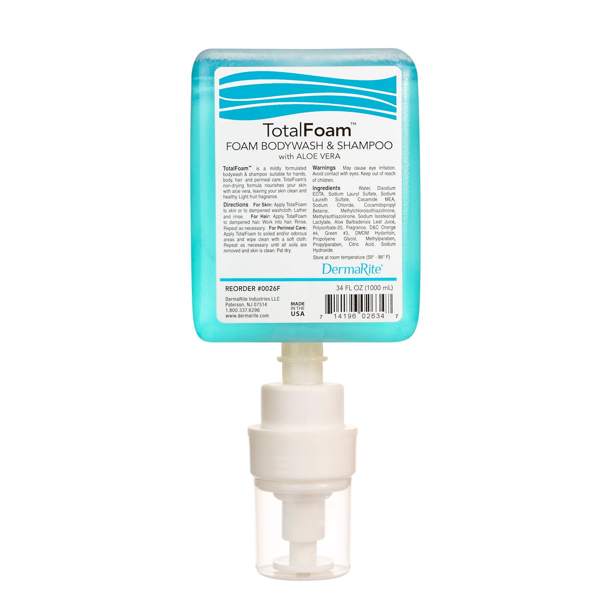 SHAMPOO/BODYWASH, FOAMING TOTALFOAM 1000ML (6/CS)