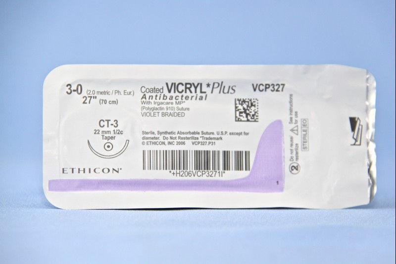 SUTURE, VICRL+ ANTIBAC VIO BR 3-0 27" SH-1 (36/BX)