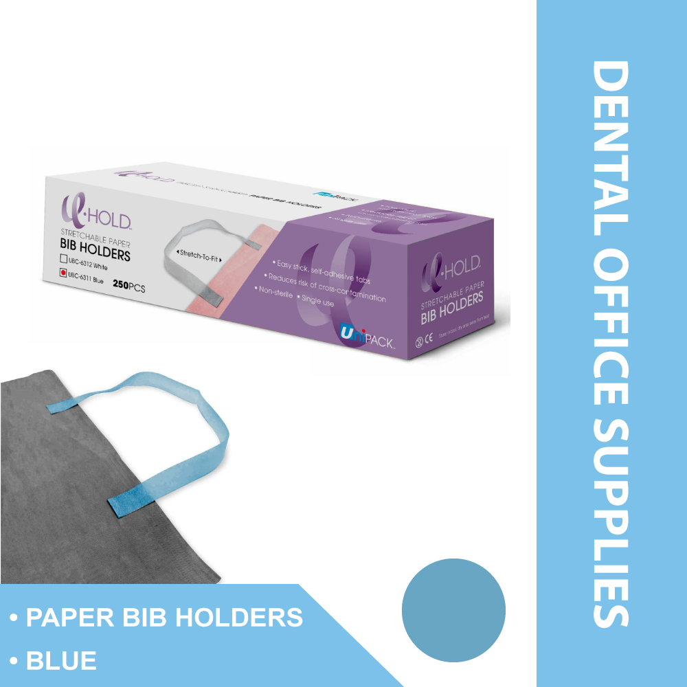 U-HOLD PAPER BIB HOLDERS BLUE