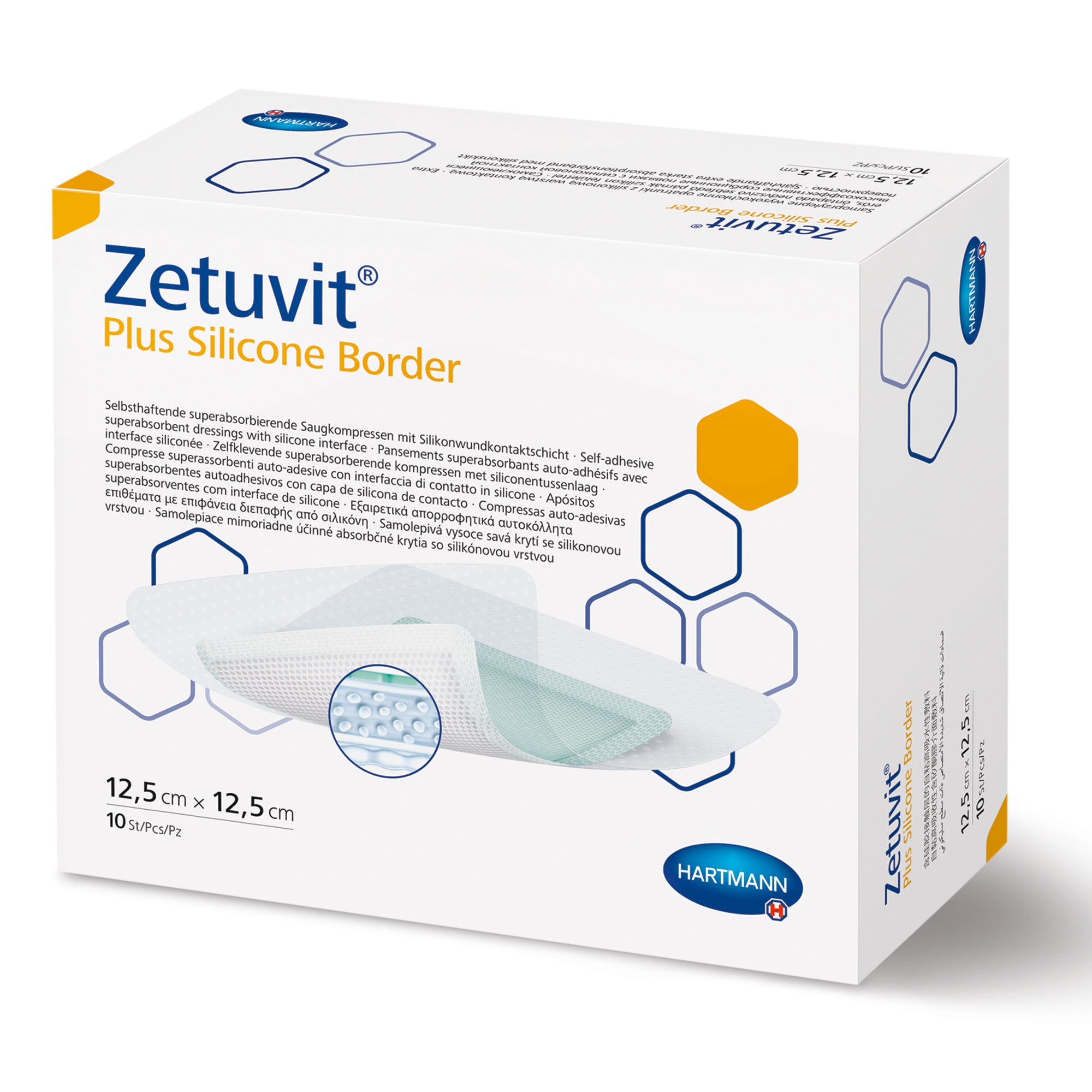 DRESSING, SUPER ABSRB SIL BRDRZETUVIT PLUS 8"X10" (10/BX)