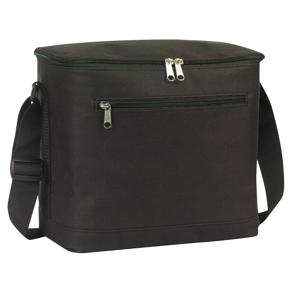 600D Polyester 16-Can Insulated Cooler Bag - Black