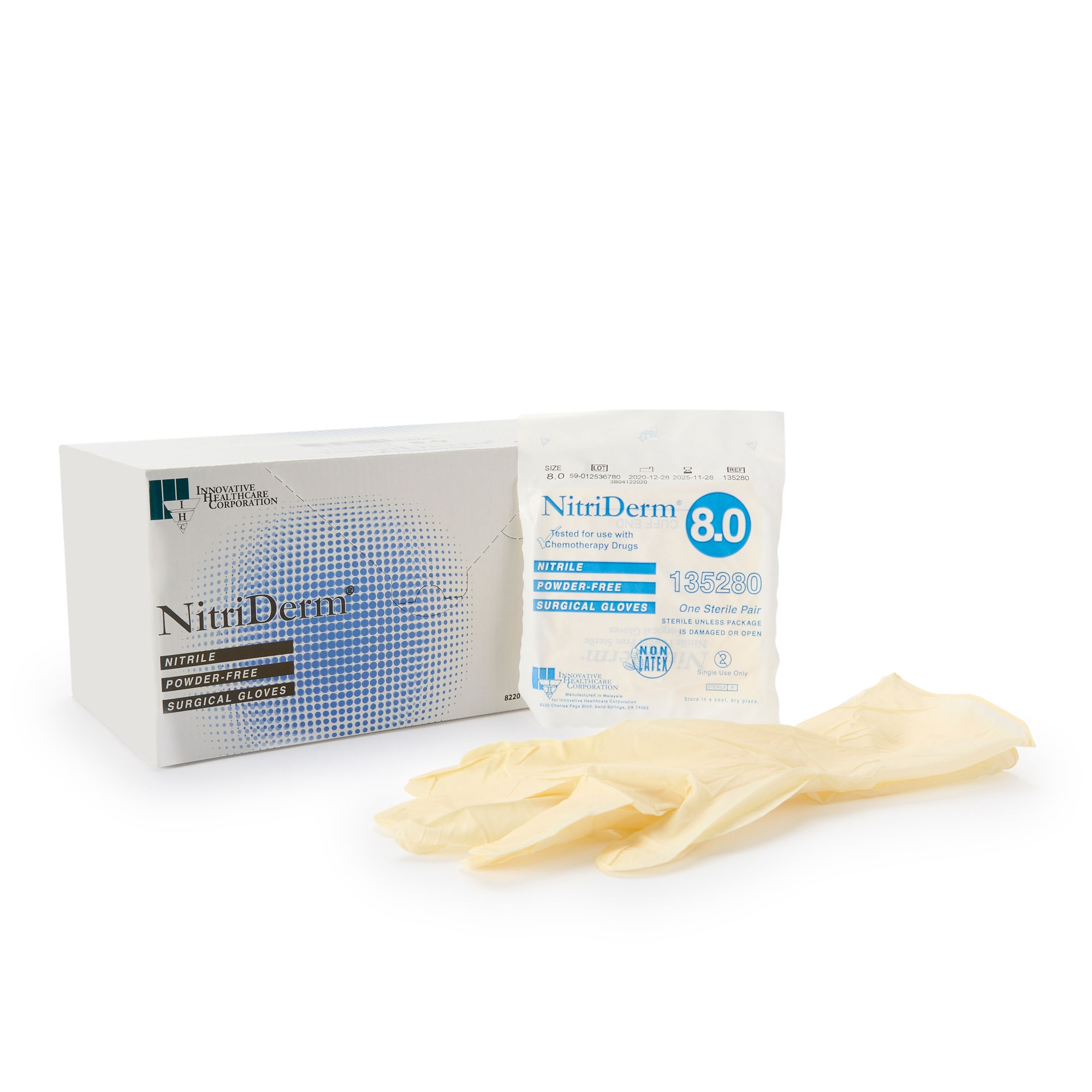 GLOVE, SURG NTRL 8.0 STR2 TXT CHEMO (50PR/BX 4BX/CS)