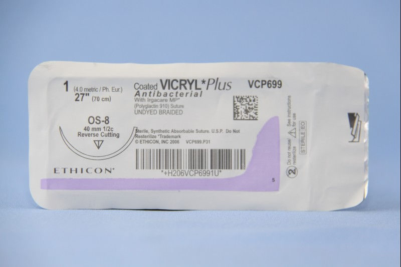 SUTURE, VICRYL+CTD ANTIBAC 1 27" SO-8 (36/BX)