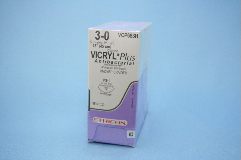 SUTURE, VICRYL+ ANTIBAC UD 3-018" (36/BX)