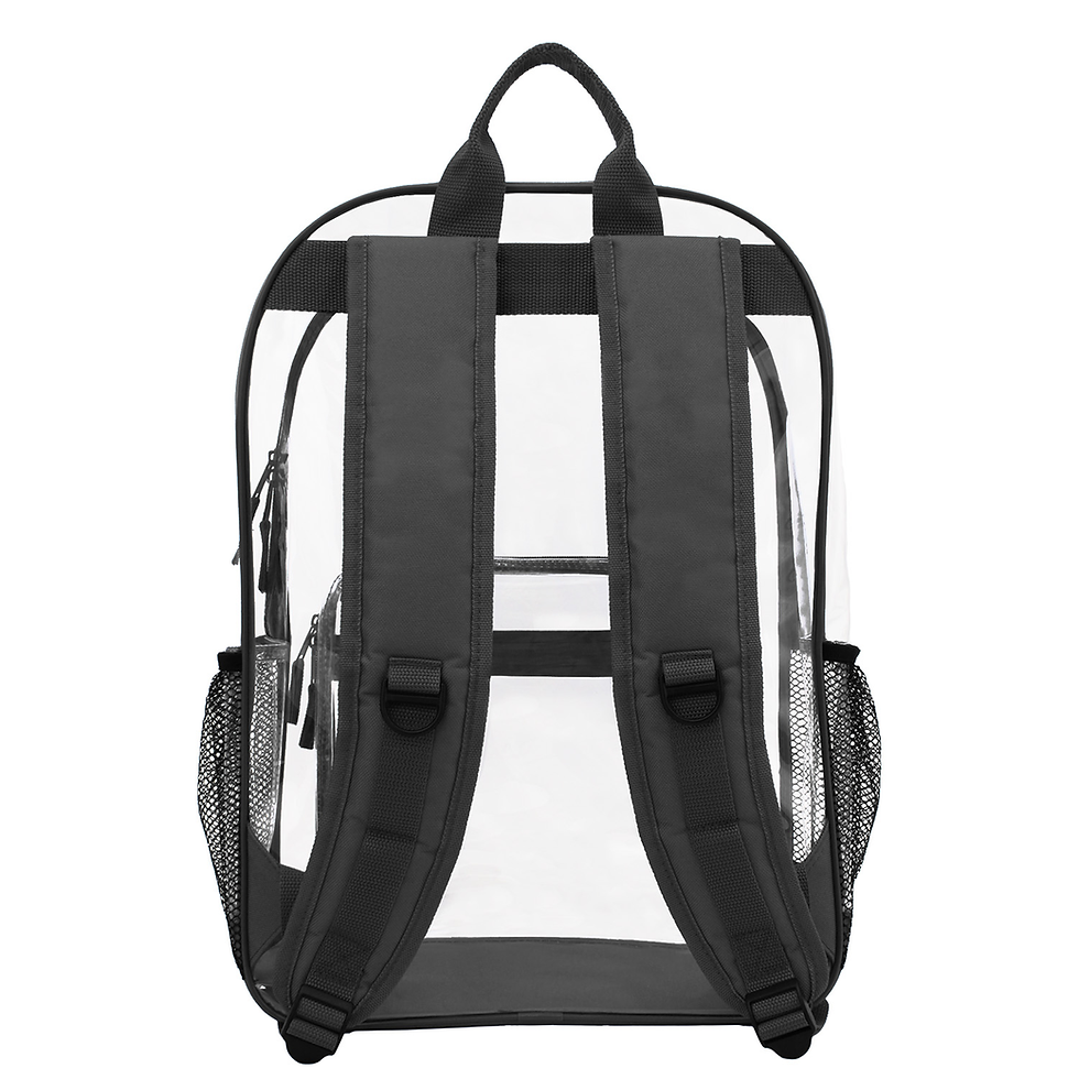 Thumbnail: 18" Heavy Duty Multi-Function Clear Backpack - Black Back