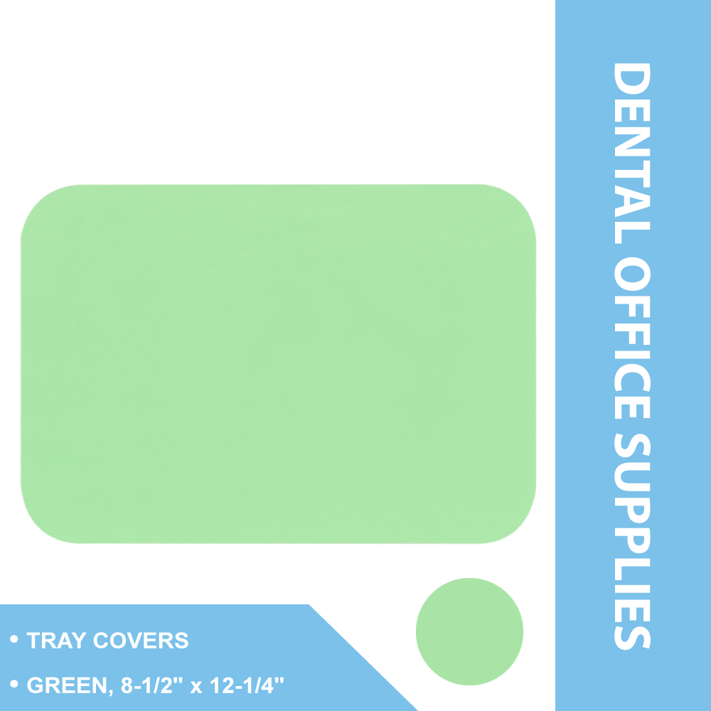 TRAY COVERS, GREEN, 8-1/2" X 12-1/4"