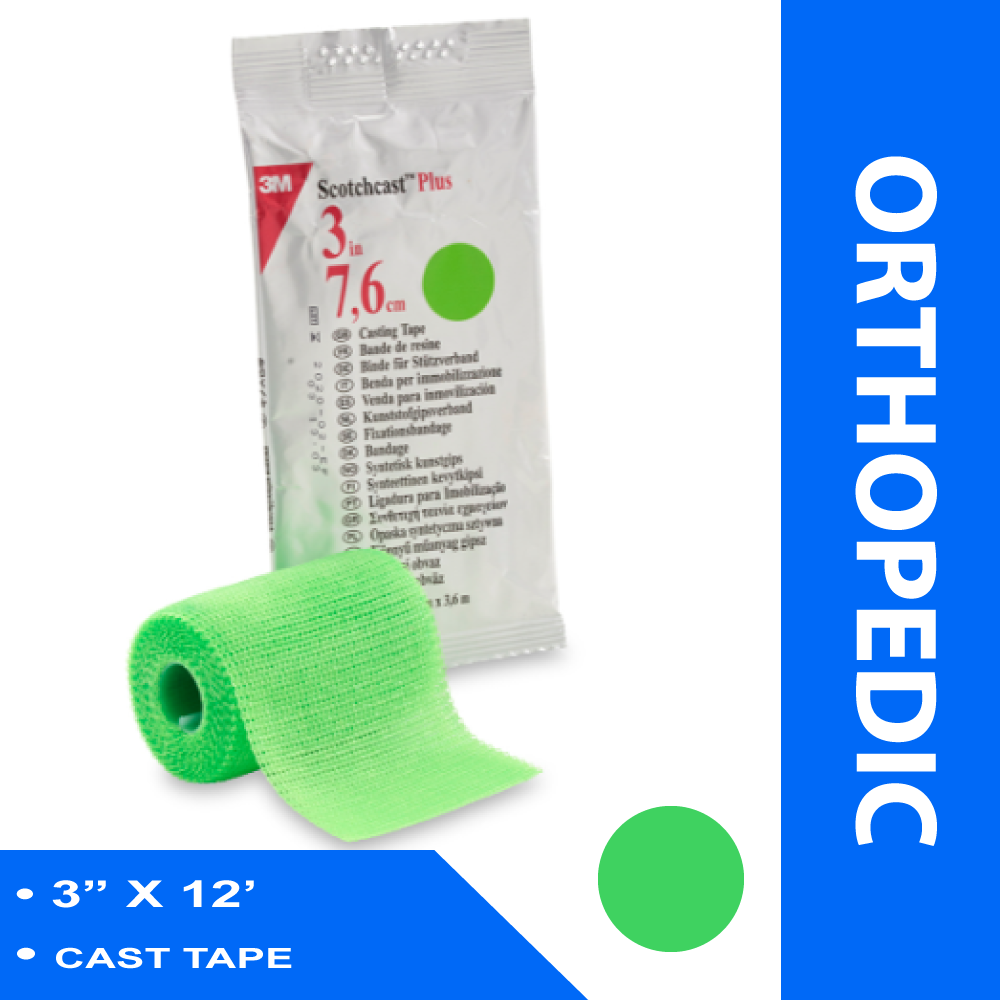 CAST TAPE 3M™ SCOTCHCAST™ PLUS 3 INCH X 12 FOOT FIBERGLASS / RESIN BRIGHT GREEN