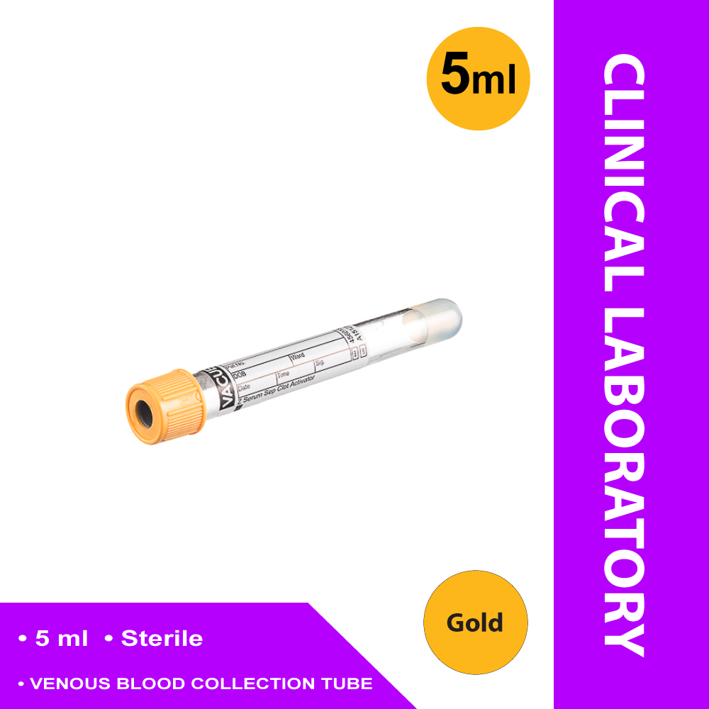 TUBE, BLD COL CLOT/SEP GLD/BLK5ML PET VACUETTE (50/BX)