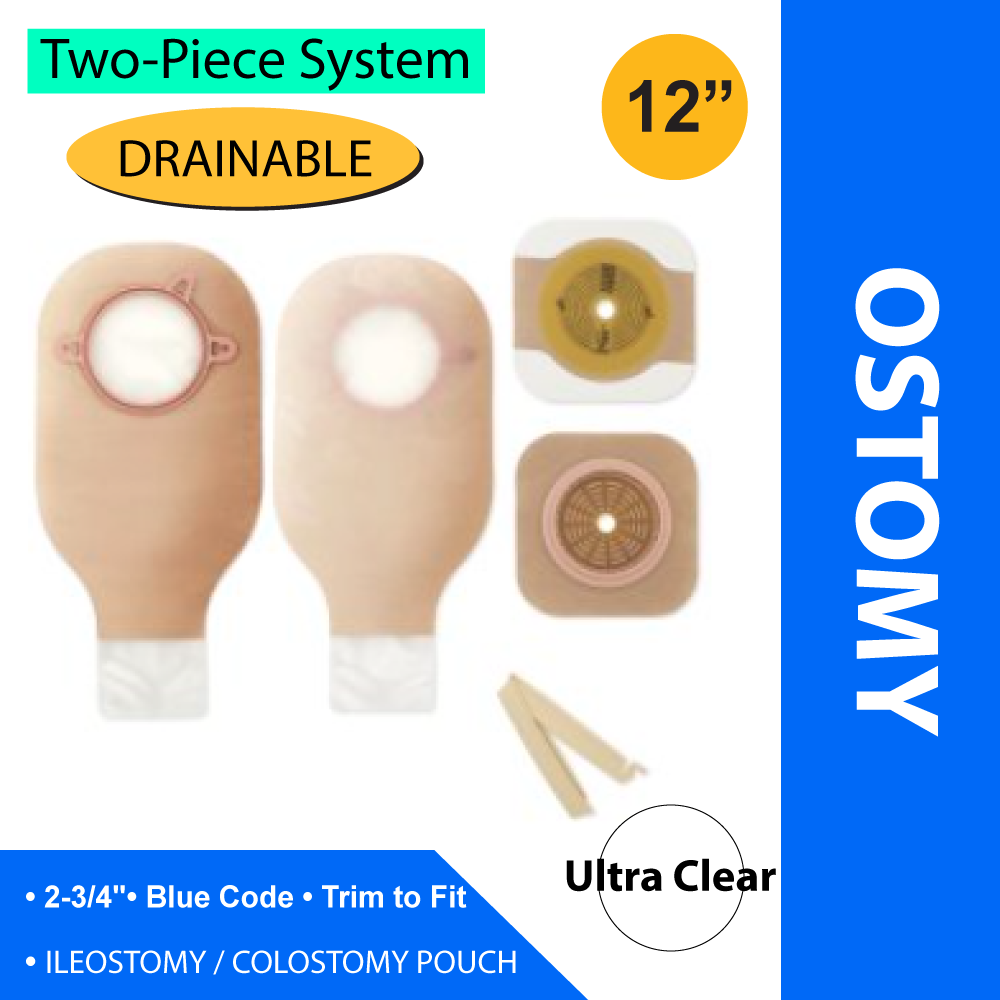 OSTOMY KIT, DRAINABLE 2PC CERAPLUS FLNG BLU 2-3/4" (5/BX)