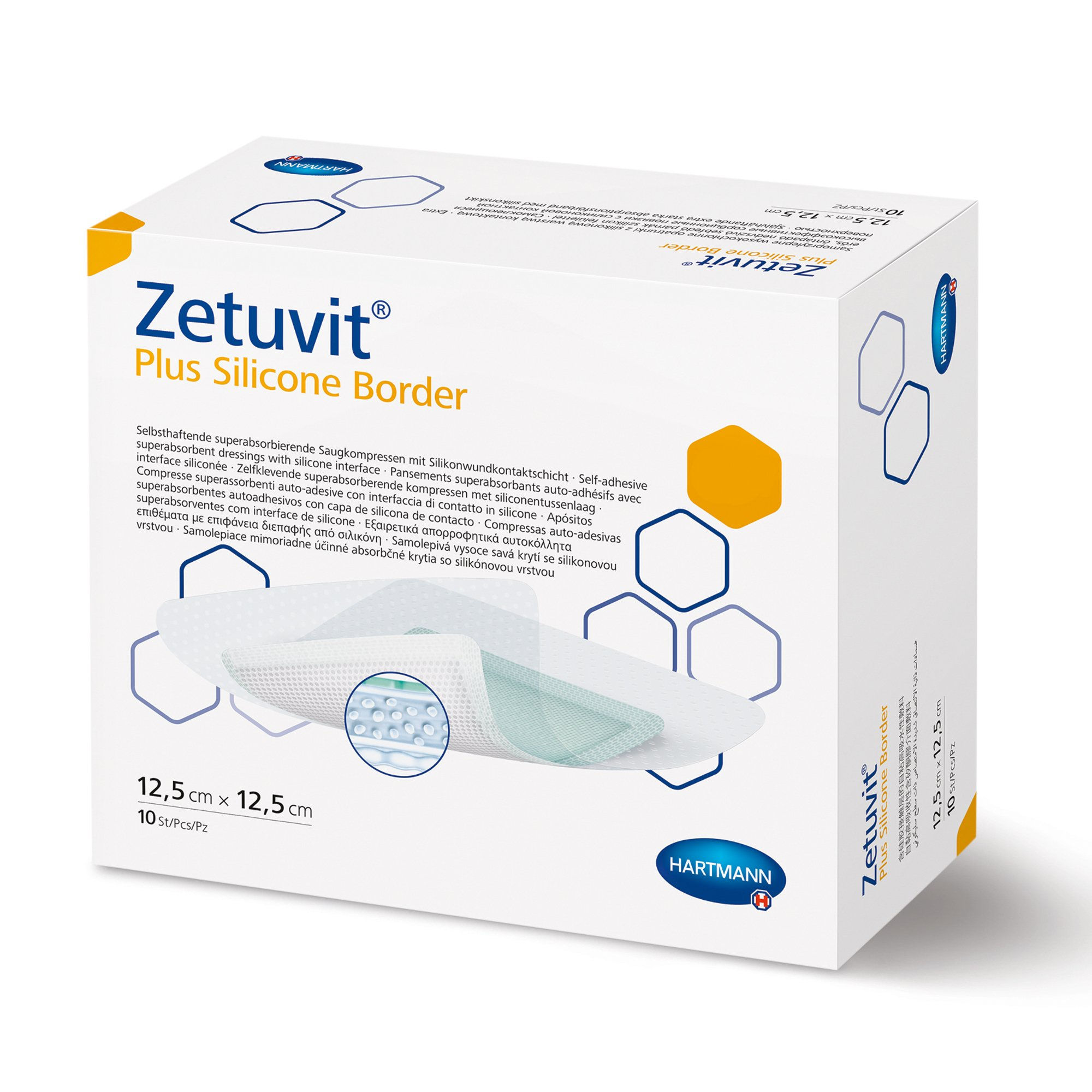 DRESSING, SUPER ABSRB SIL BRDRZETUVIT PLUS 5"X5" (10/BX)