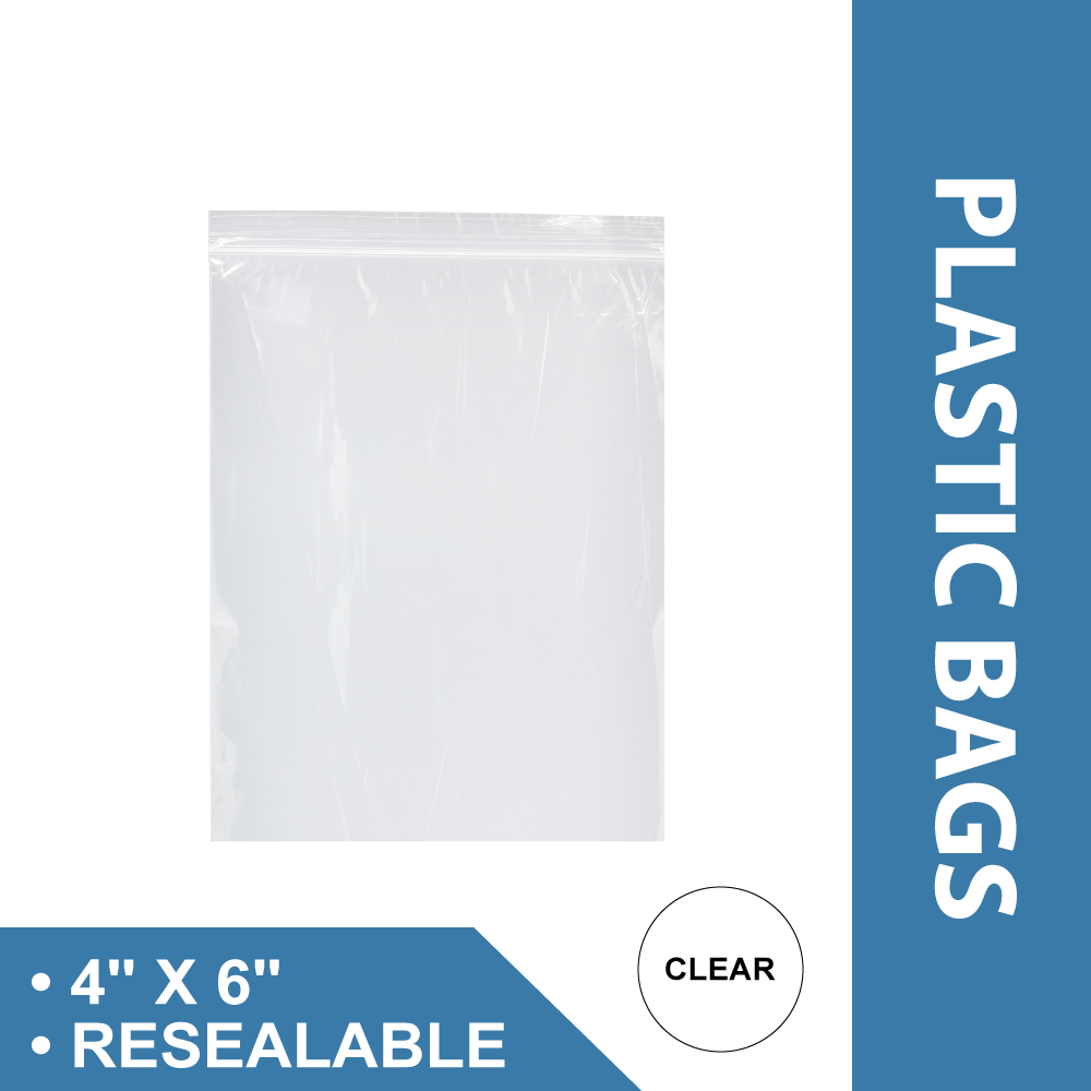 ZIP BAG, CLEAR 4X6"