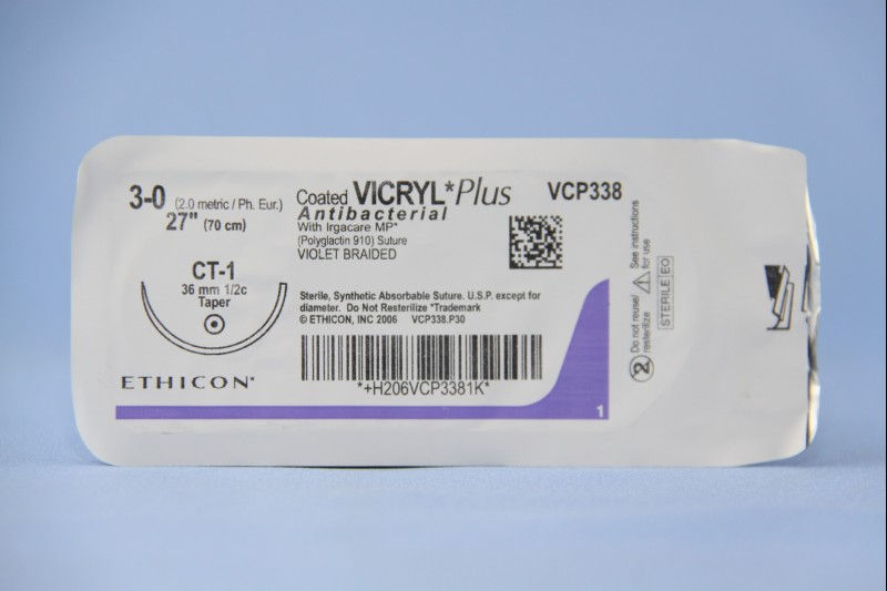SUTURE, VICRL+ ANTIBAC VIO BR 3-0 27" CT-1 (36/BX)