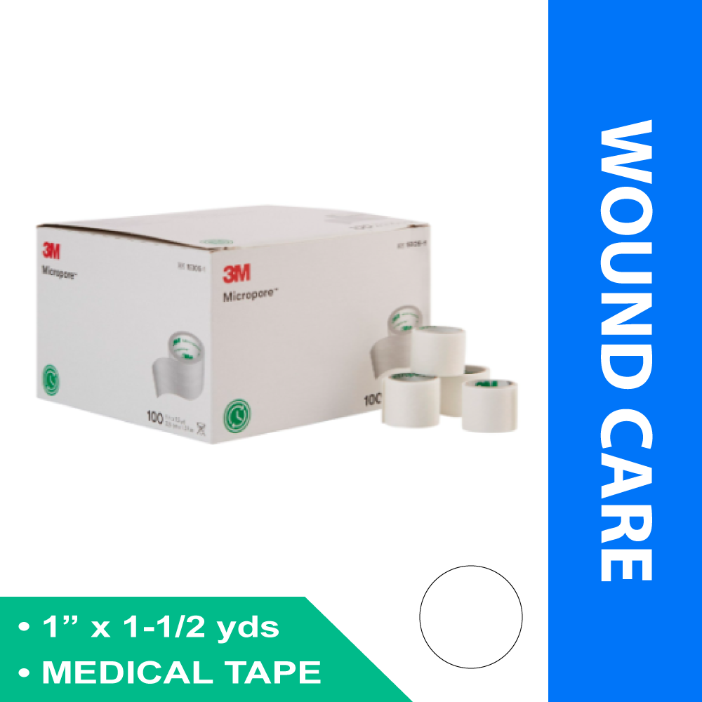 MEDICAL TAPE 3M™ MICROPORE™ WHITE 1 INCH X 1-1/2 YARD PAPER NONSTERILE