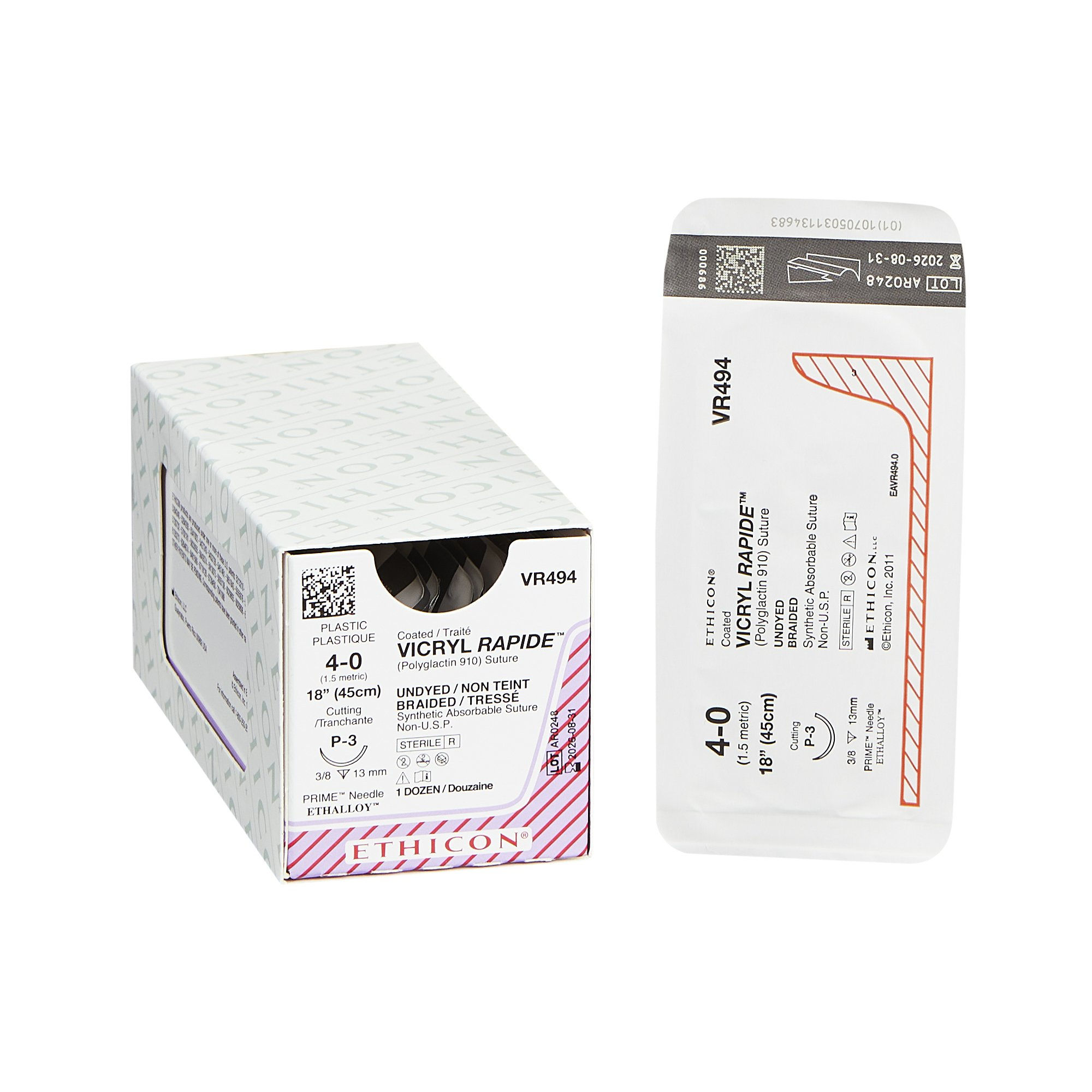 SUTURE, VICRYL RAPIDE UD 4-0 18" P-3 (12/BX)