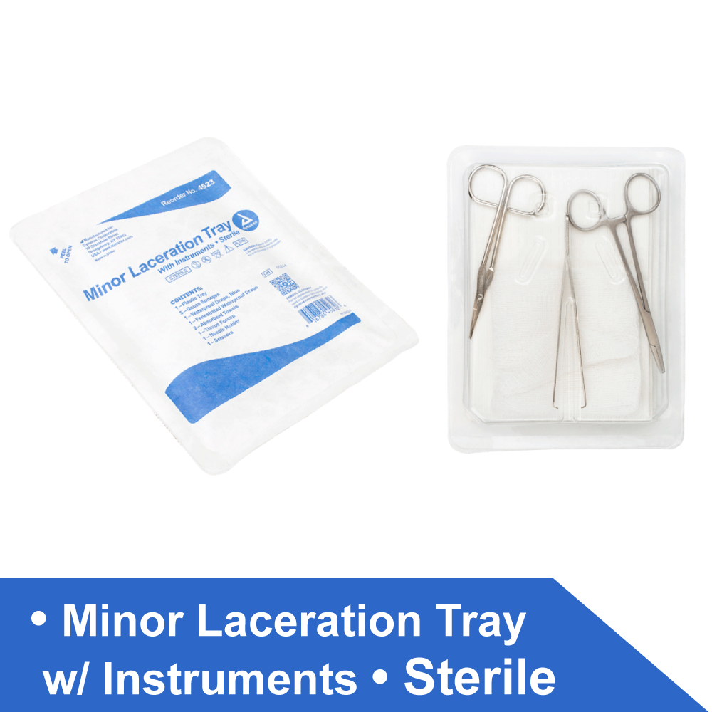 MINOR LACERATION TRAY W/ INSTRUMENTS, 20/CS